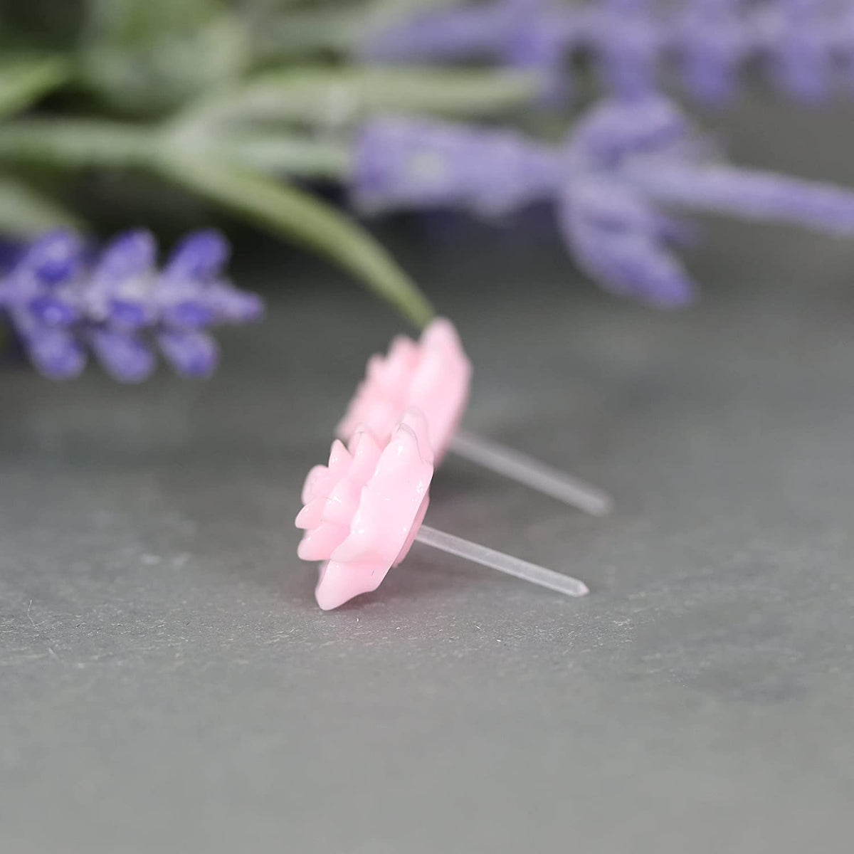 Medical Plastic 6mm Flower Earrings