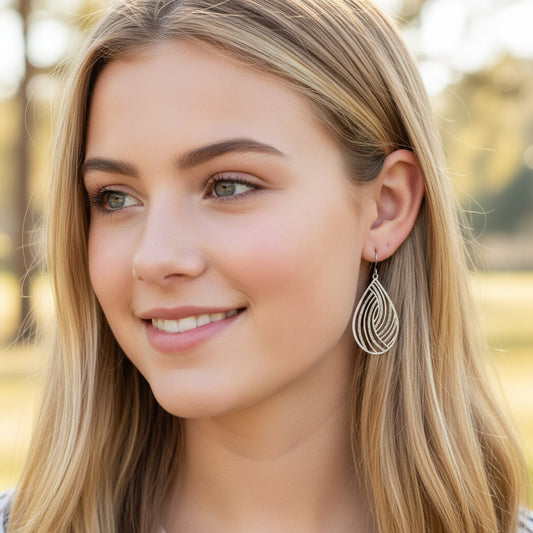 Swirl Teardrop Dangle Earrings - 11 Colors