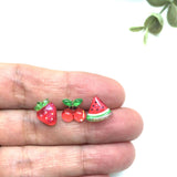 Plastic Post or Invisible Clip On Strawberry, Cherry, Watermelon - Gift Set