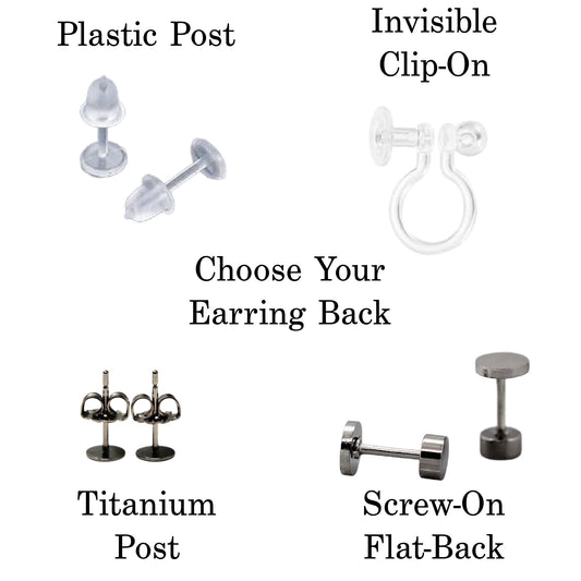 Plastic Posts or Invisible Clip On Metal Free Dahlia Floral Earrings