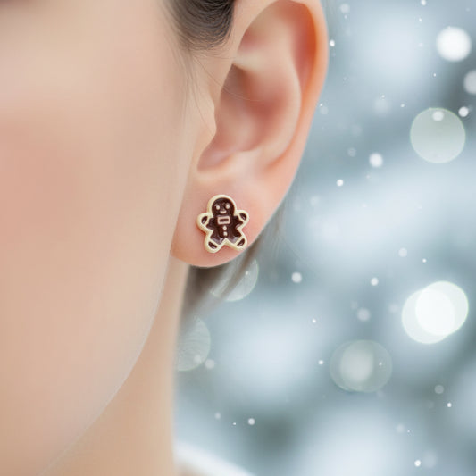 Boucles d'oreilles à tige en pain d'épices, 9 mm