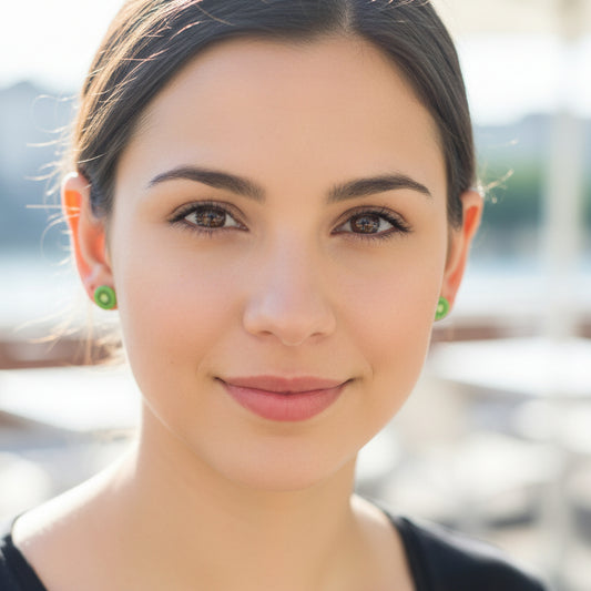 Kiwi Slice Stud Earrings