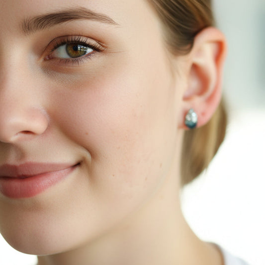 Teardrop Glitter Stud Earrings