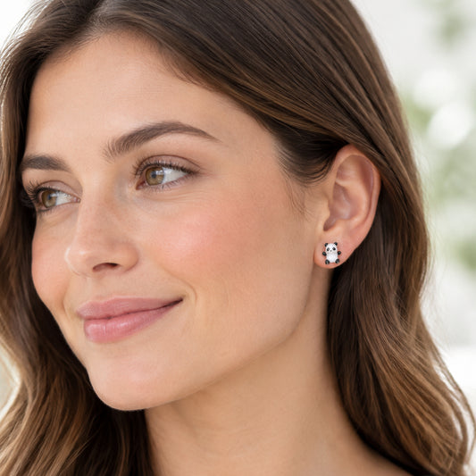 Boucles d'oreilles coccinelle avec tige en plastique ou clip invisible en métal, 9 mm