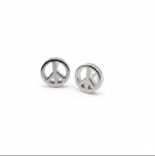 Peace Sign Stud Earrings