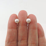 6mm Plastic Post or Invisible Clip On Metal Free Shell Pearl Earrings