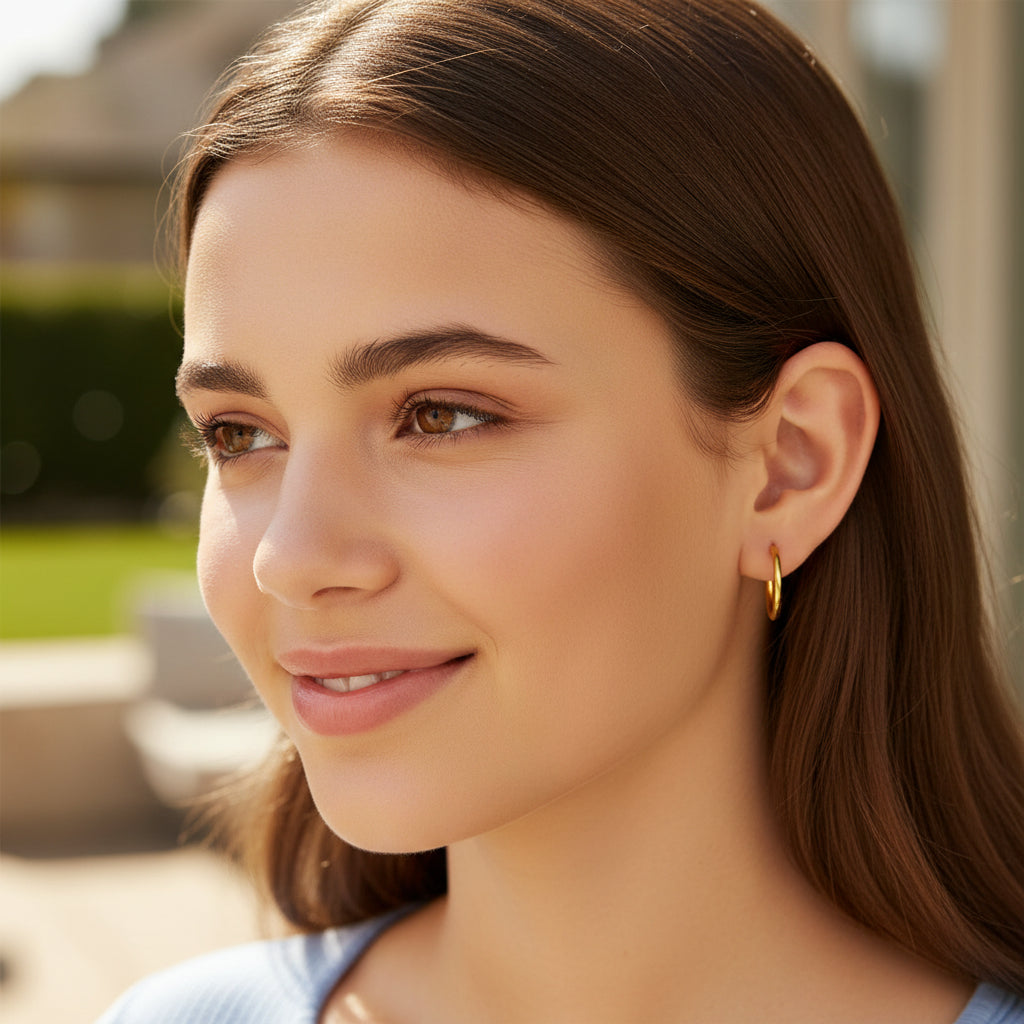 Hoop Earrings Invisible Clip On for Non-Pierced Ears, 20mm