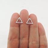 Invisible Clip On or Plastic Post Stud Look Earrings Open Triangle Stud