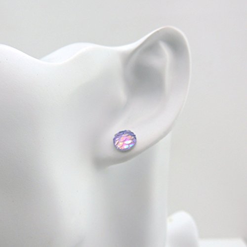 Plastic Post or Invisible Clip On Tiny Mermaid Scale Earrings, 8mm – Pretty  Smart