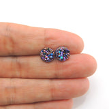 Unicorn Blue Purple Teal Smart Earrings Plastic Post Jewelry Nickel Free Hypoallergenic Non-Pierced Clip On Girls Fashion 