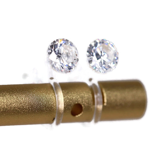 Plastic Posts or Invisible Clip On Clear CZ Earrings