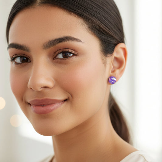 Glitter Confetti Filled Stud Earrings