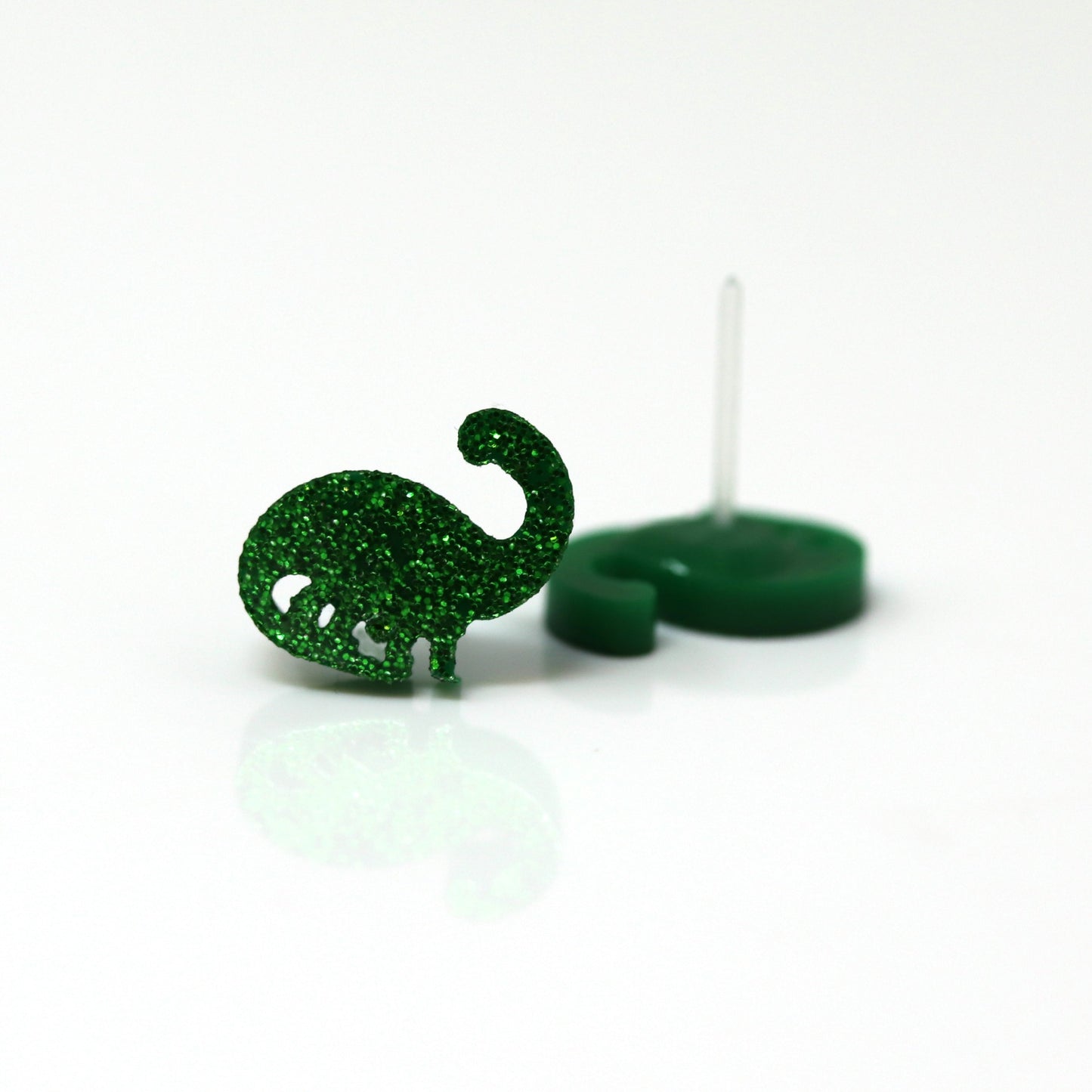 Glitter Dinosaur Stud Earrings