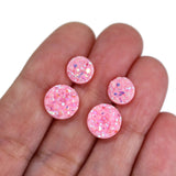 Plastic Post or Invisible Clip On Metal Free Druzy Earrings, 8mm