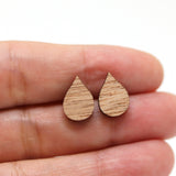 Plastic Post Earrings or Invisible Clip On Metal Free Wood Studs, 17 Designs