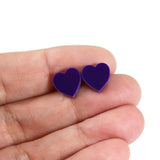 Acrylic Heart Earrings, 10mm