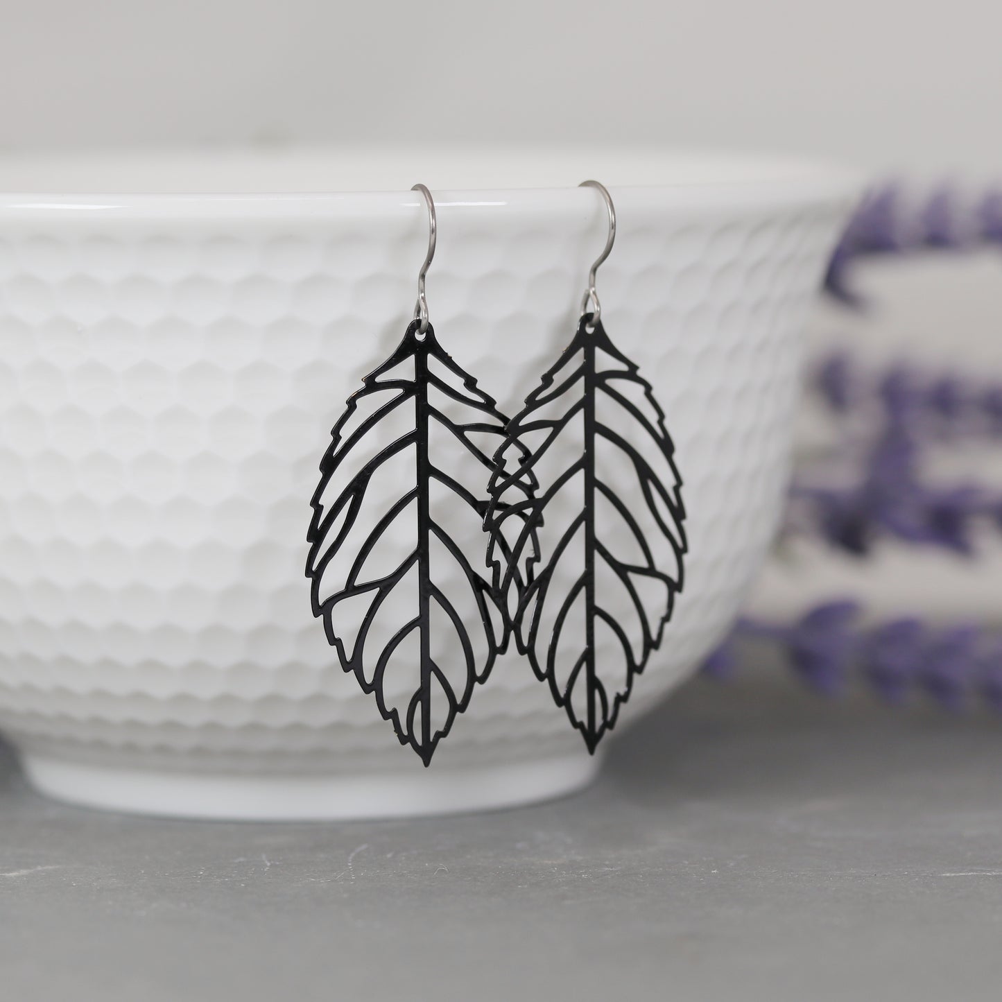 Leaf Cut Out Dangle Earrings - 3 Colors