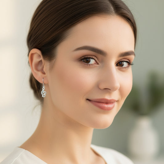 Trebel clef dainty dangle earrings
