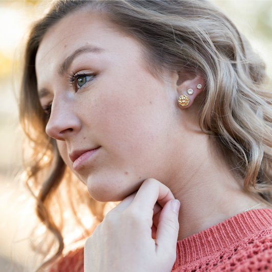 Faux Druzy Stud Earrings , 10mm