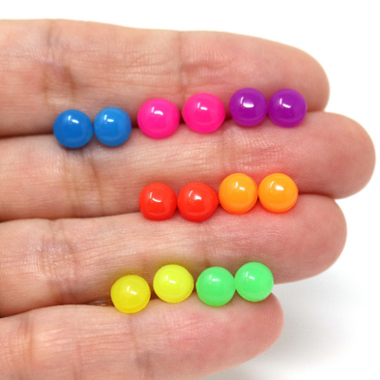 Neon Cabochon Stud Earrings