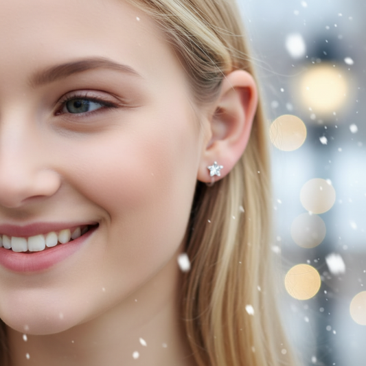 Star Shaped Rhinestone Earrings