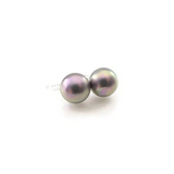 10mm Plastic Post or Invisible Clip On, Metal Free Shell Pearl Earrings