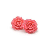 Large 20mm Rose stud earrings on metal free plastic posts