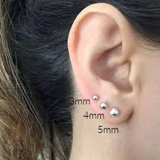 Titanium Ball Stud Earrings