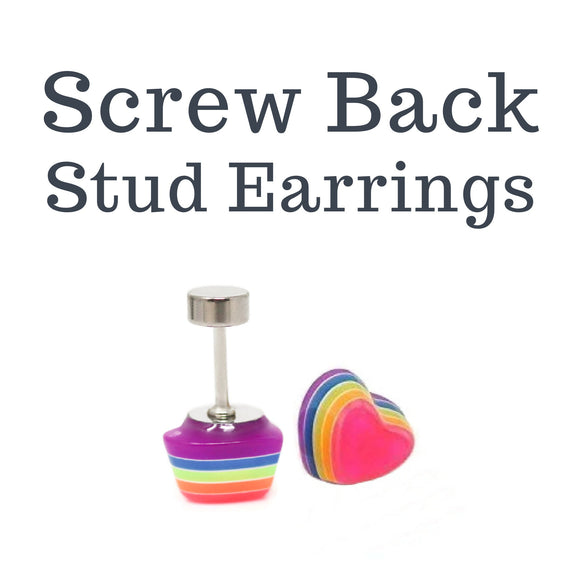 Nickel-free Screw Back Stud earrings hypoallergenic and comfortable for sensitive ears