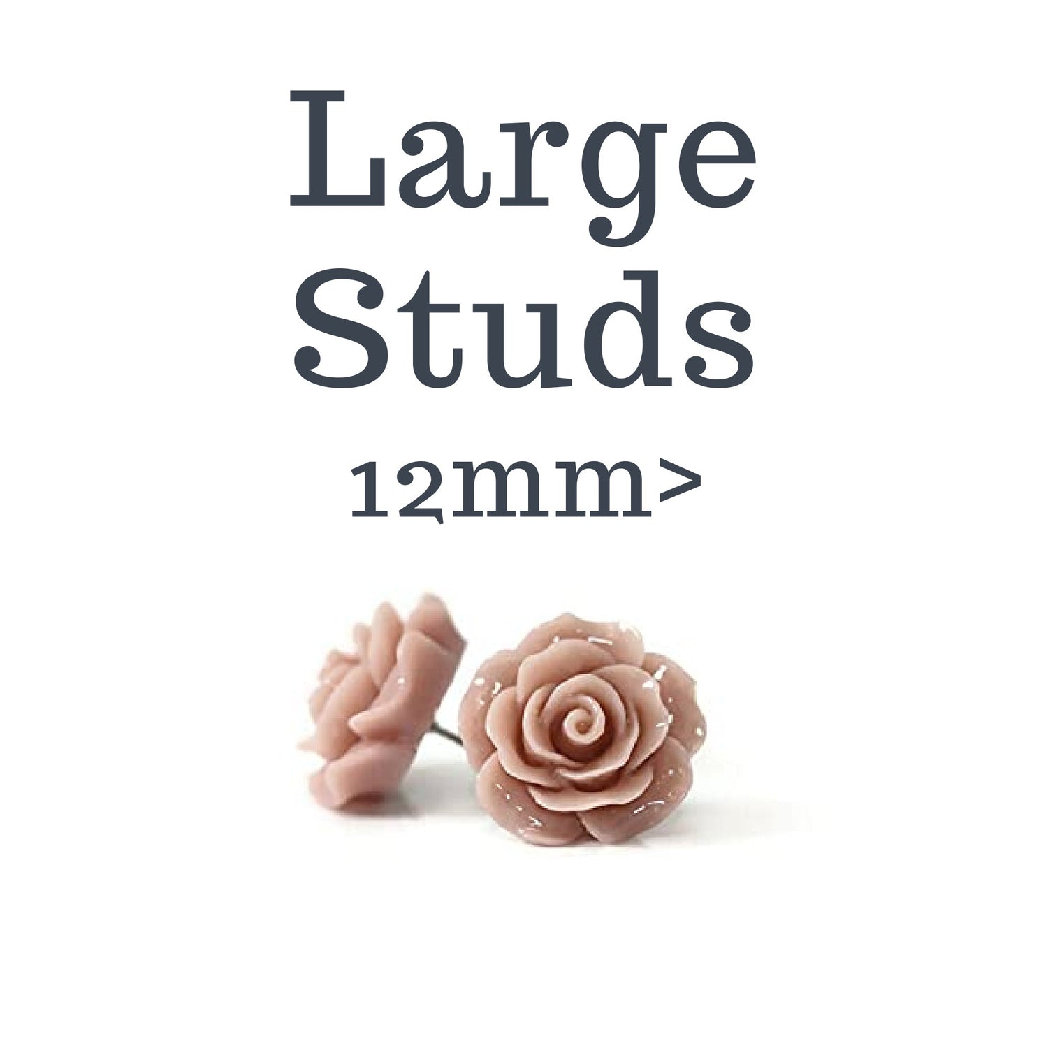 hypoallergenic large rose earrings implant grade titanium, metal free plastic 