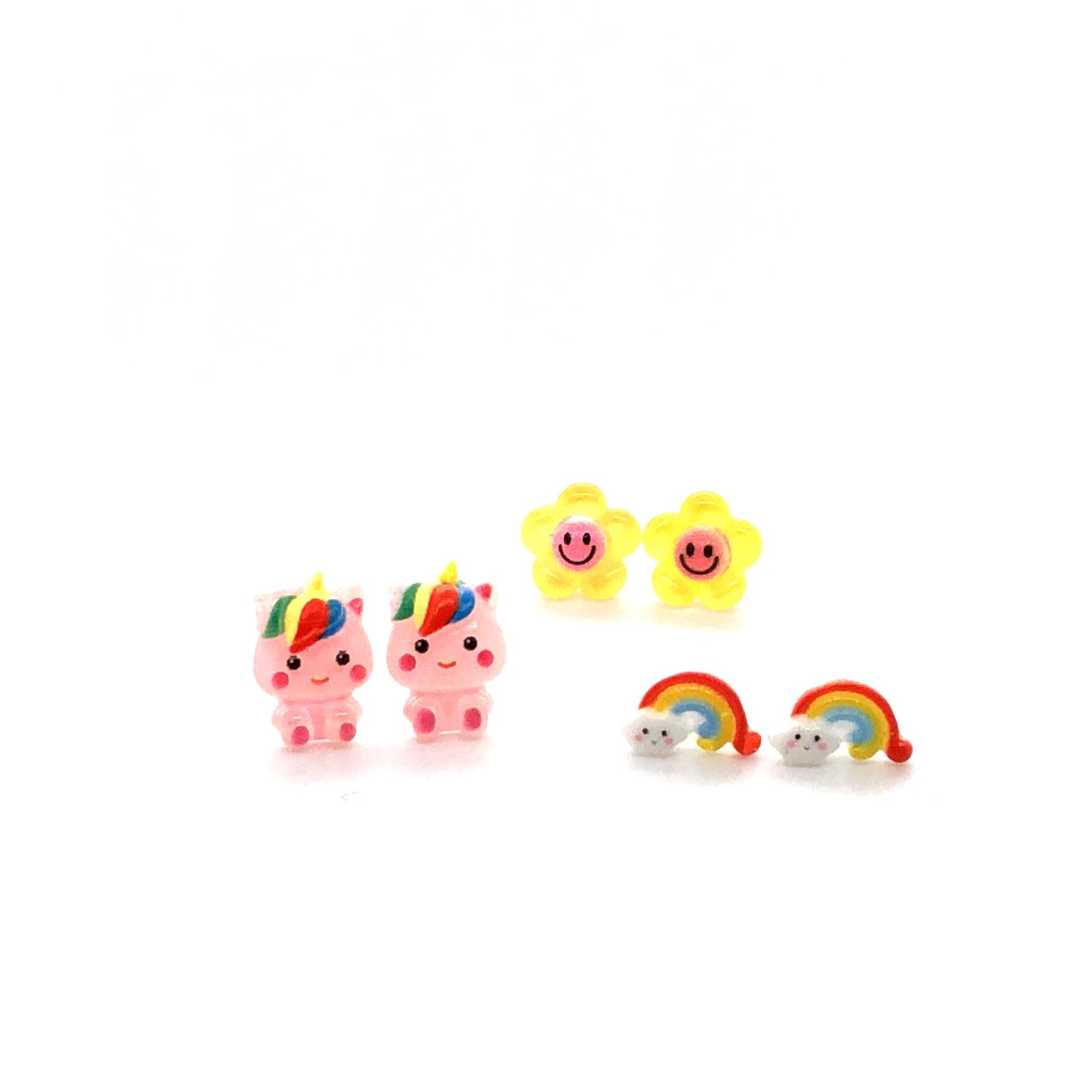 Hypoallergenic Earrings for kids White unicorn design