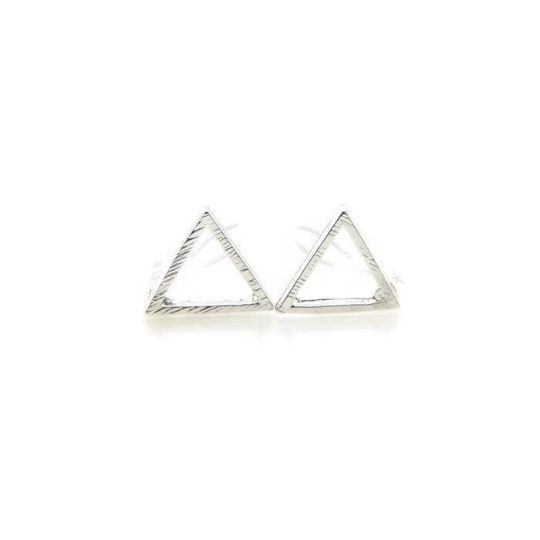 Invisible Clip On Gold Triangle Earrings for Non-pierced ears 