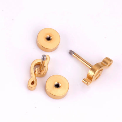 Screw Back Treble Clef Music Note Earrings - 18k Gold PVD Nickel Free