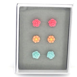 Coffret cadeau floral avec boucles d'oreilles à tige, 10 mm