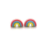 Rainbow Stud Earrings, 15mm