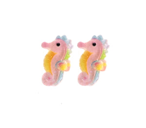 Seahorse Stud Earrings, 11x14mm