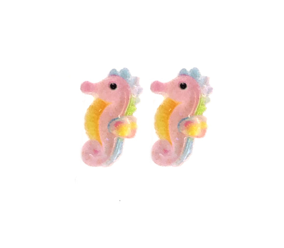 Seahorse Stud Earrings, 11x14mm