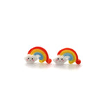 Dainty Rainbow Stud Earrings, 10mm