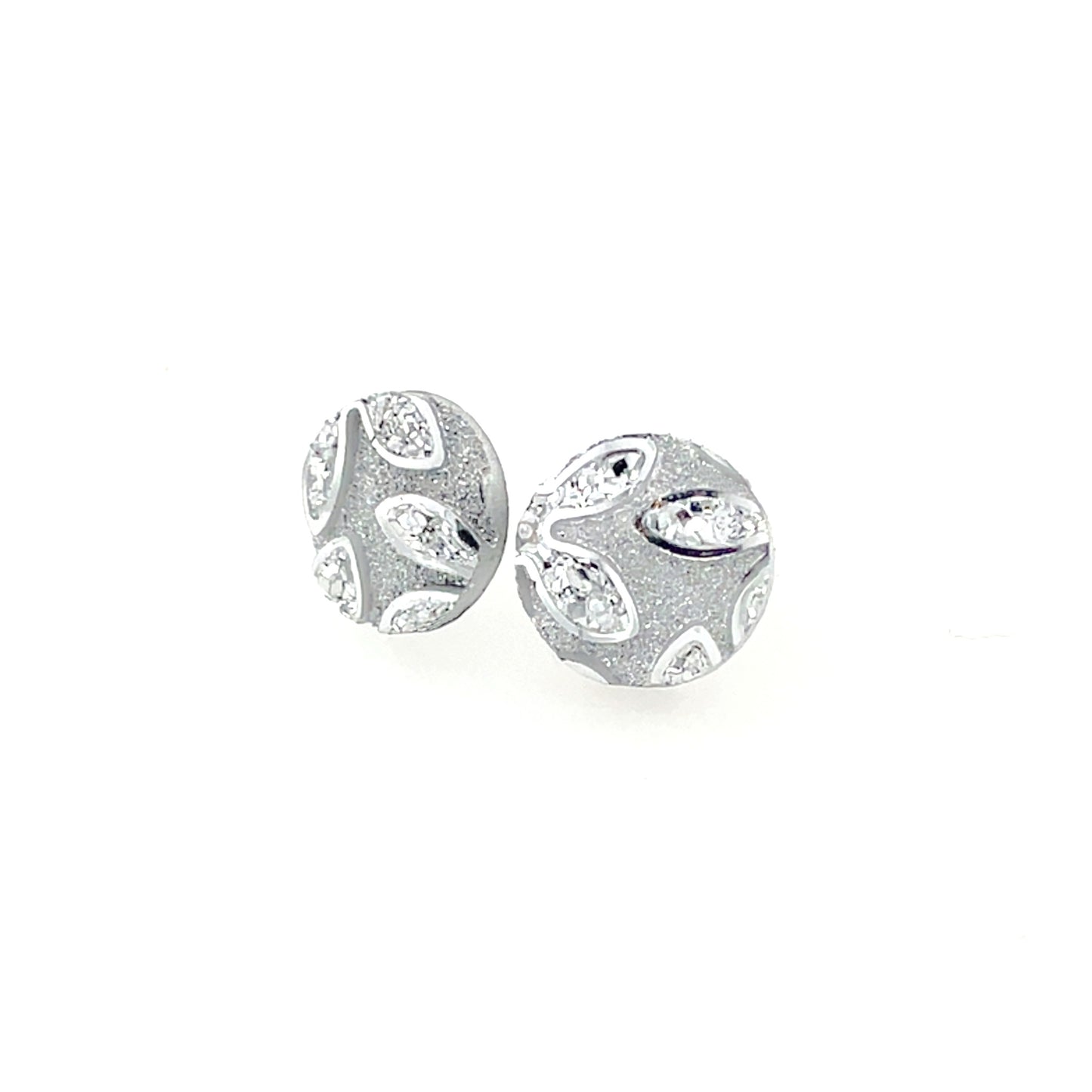 Sparkly Floral Cabochon Stud Earrings