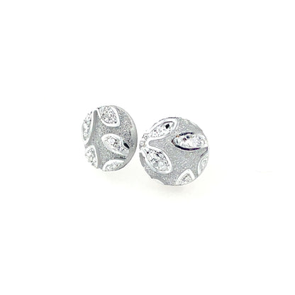 Boucles d'oreilles à tige à motif floral bleu scintillant, 12 mm