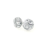 Sparkly Floral Cabochon Stud Earrings, 12mm