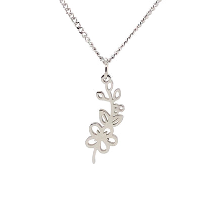 Birth Month Flower Necklace 18K Gold PVD Plated Stainless Steel