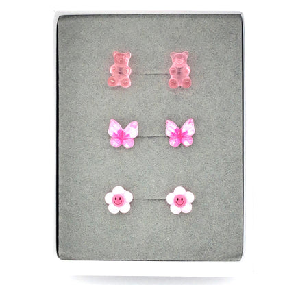 Gummy Bear Stud Earring Gift Sets of Three