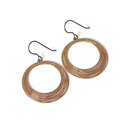 Laser Detailed Circles Dangle Earrings