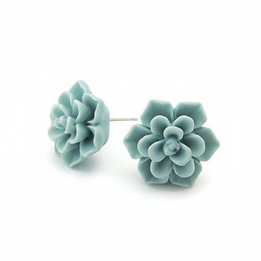 Succulent Flower Stud Earrings