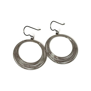 Laser Detailed Circles Dangle Earrings