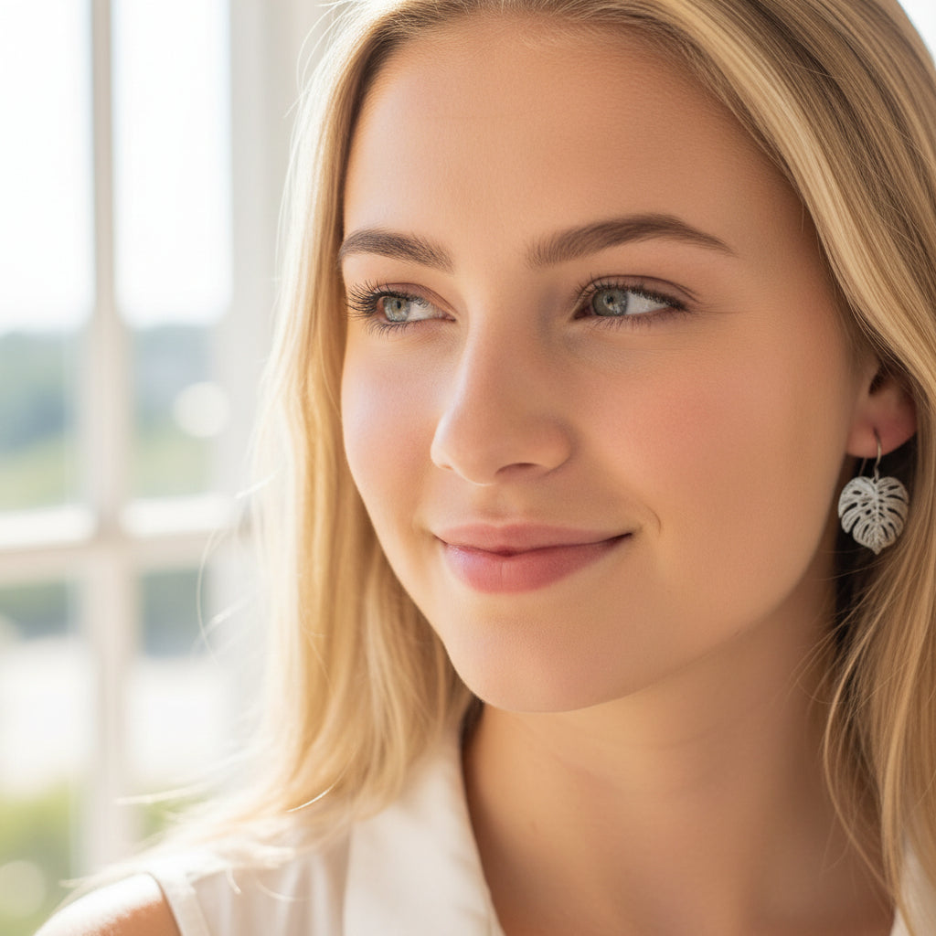 Monstera Leaf Dangle Earrings - 4 Colors