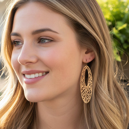 Boucles d'oreilles pendantes en forme d'éventail en filigrane de dentelle - 5 couleurs