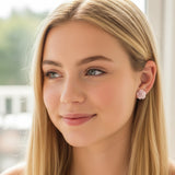 Rose Stud Earrings, 10mm or 15mm