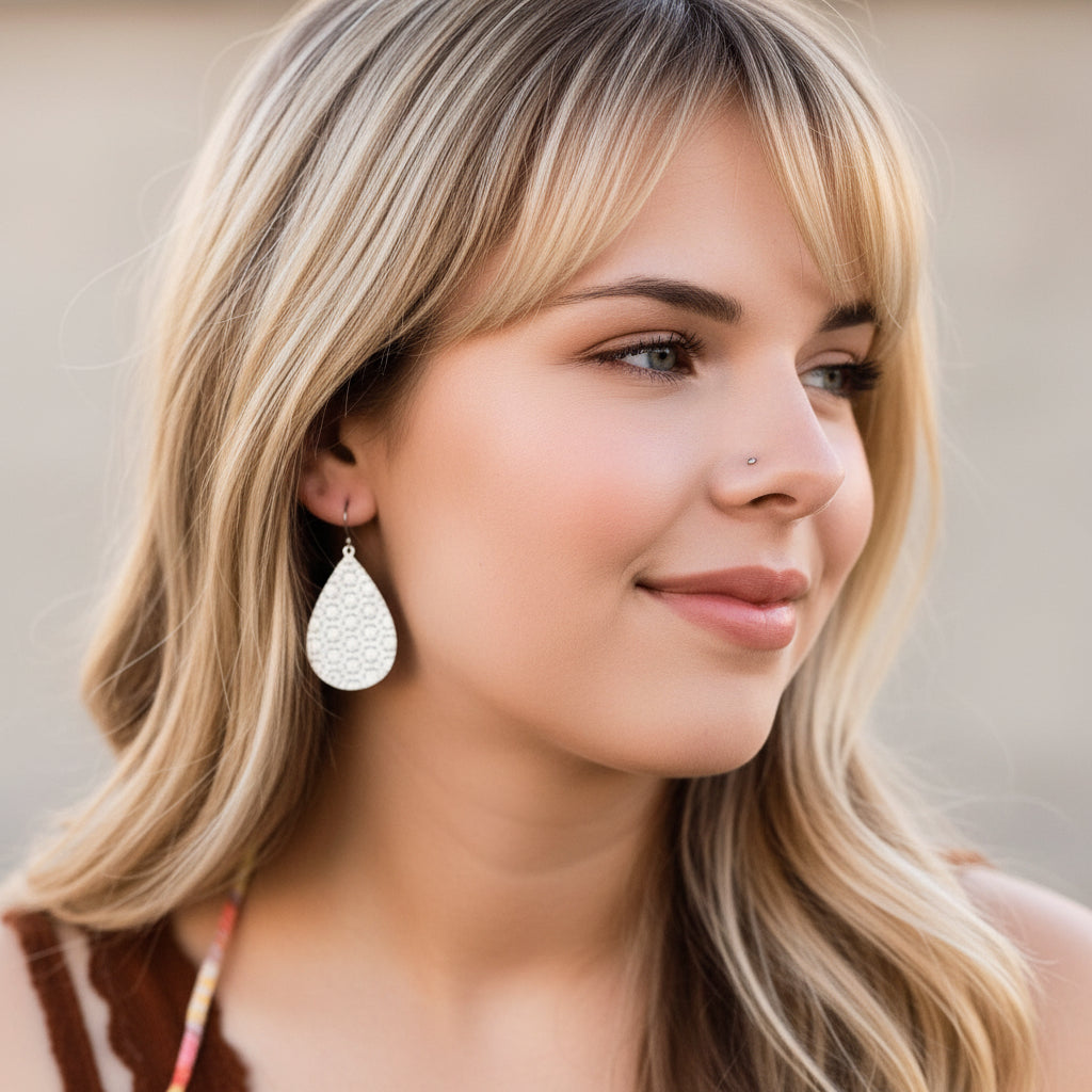 Geometric Teardrop Dangle Earrings - 7 Colors